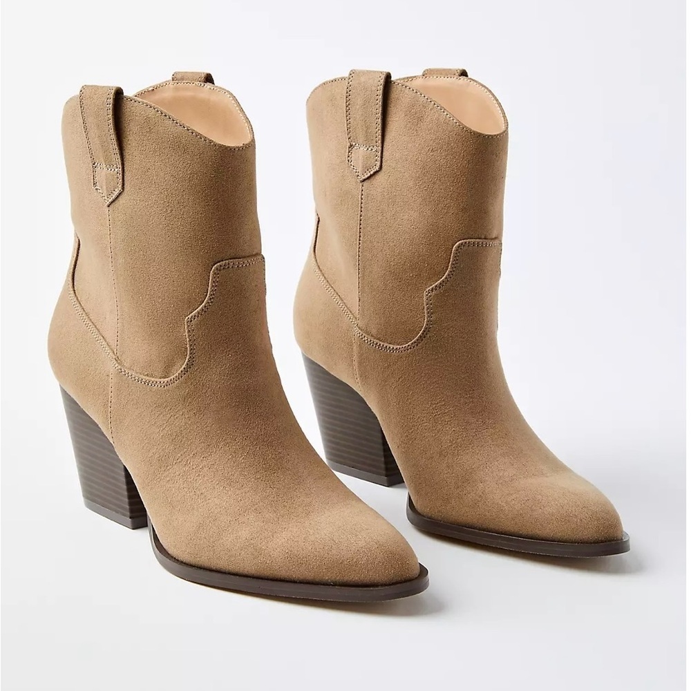 Ann Taylor Loft Western Suede Heeled Western Boots  Size 7